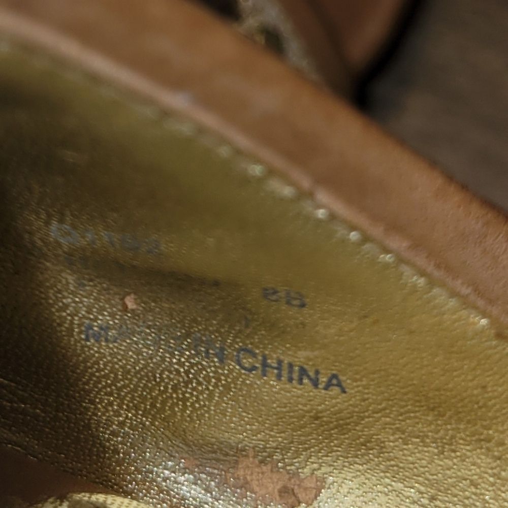 Coach Hanson Jeweled Bling Rhinestone Nude Brown Platform High Wedges Sandals 8 - Picture 12 of 13